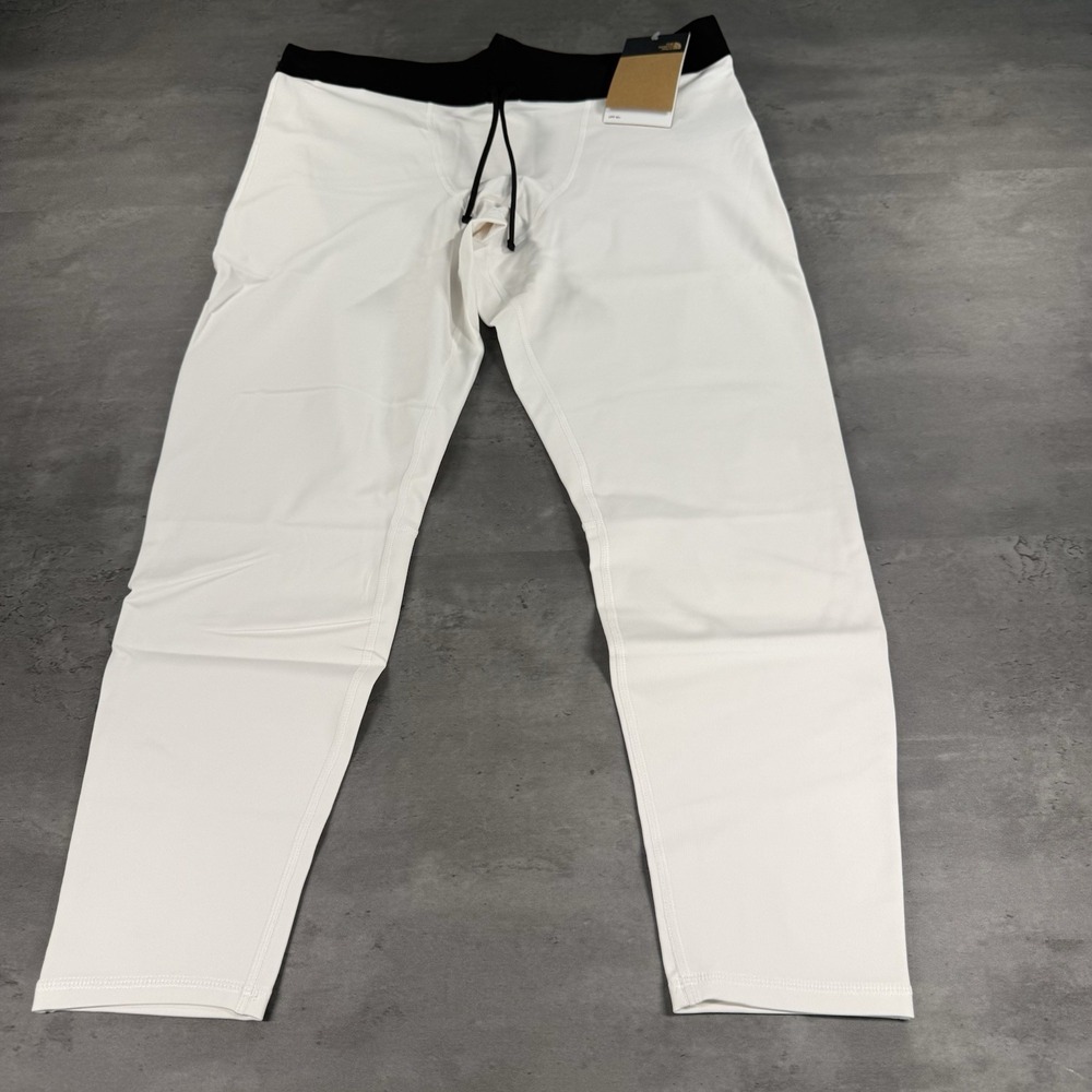 The North Face Men's White Joggers with Black Waistband